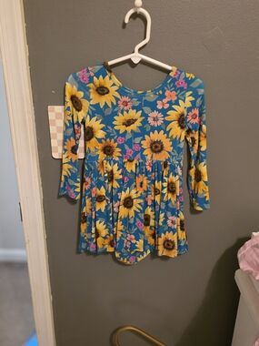 Baby Girl Floral Sunflower Onesie Dress